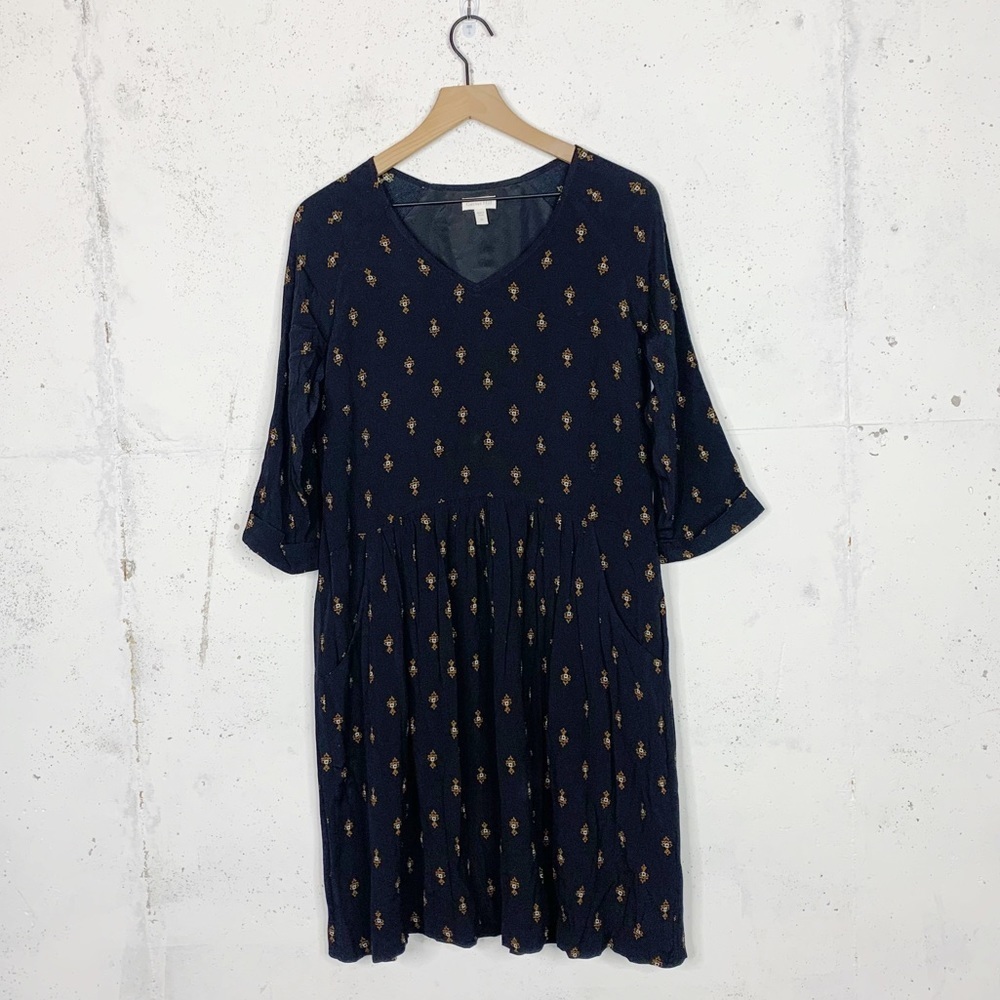 Garnet Hill Drop Waist V Neck Spring Dress Size 10